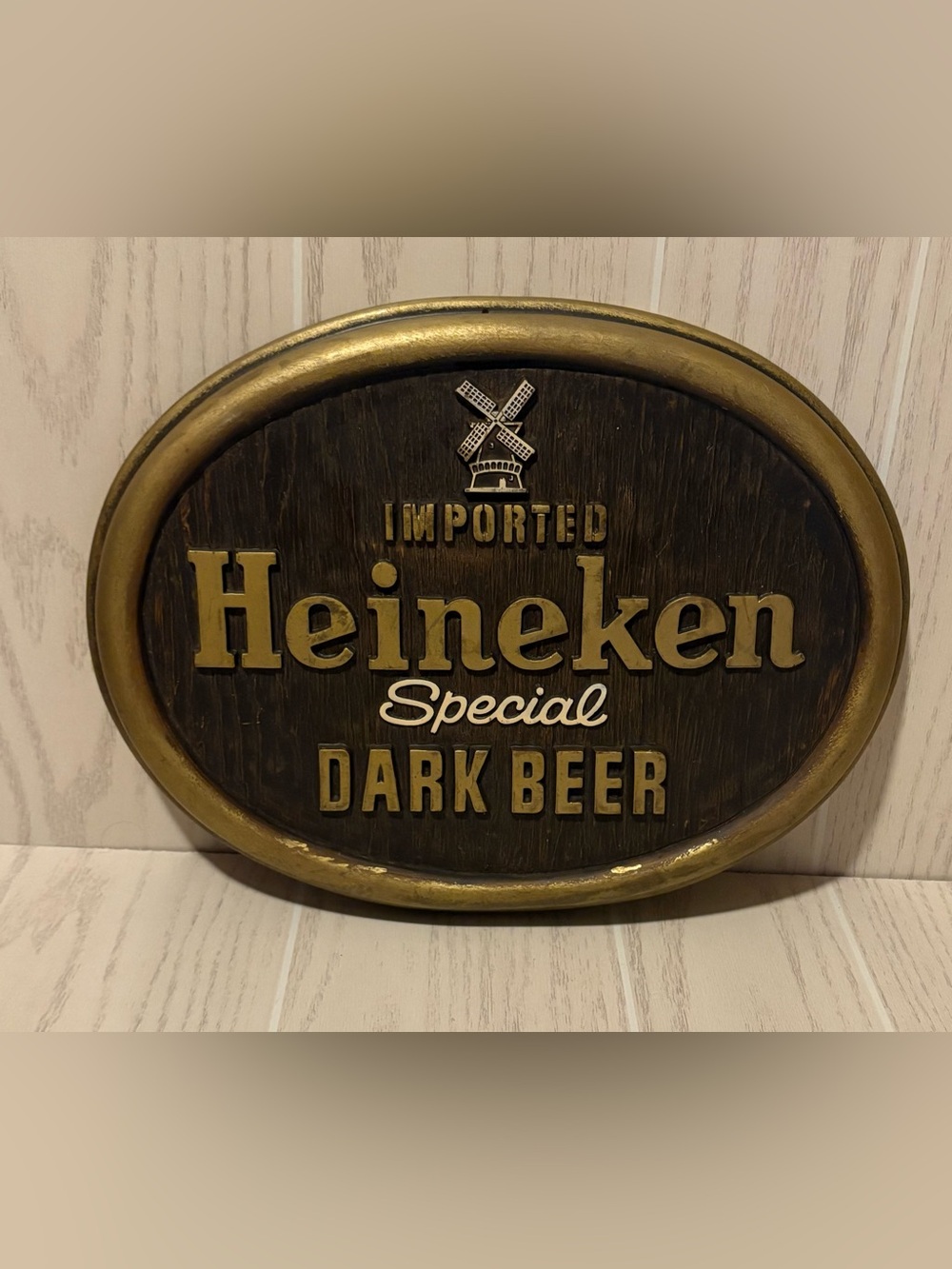 Vintage Imported Heineken Special Dark Beer  Sign For Bar Man Cave